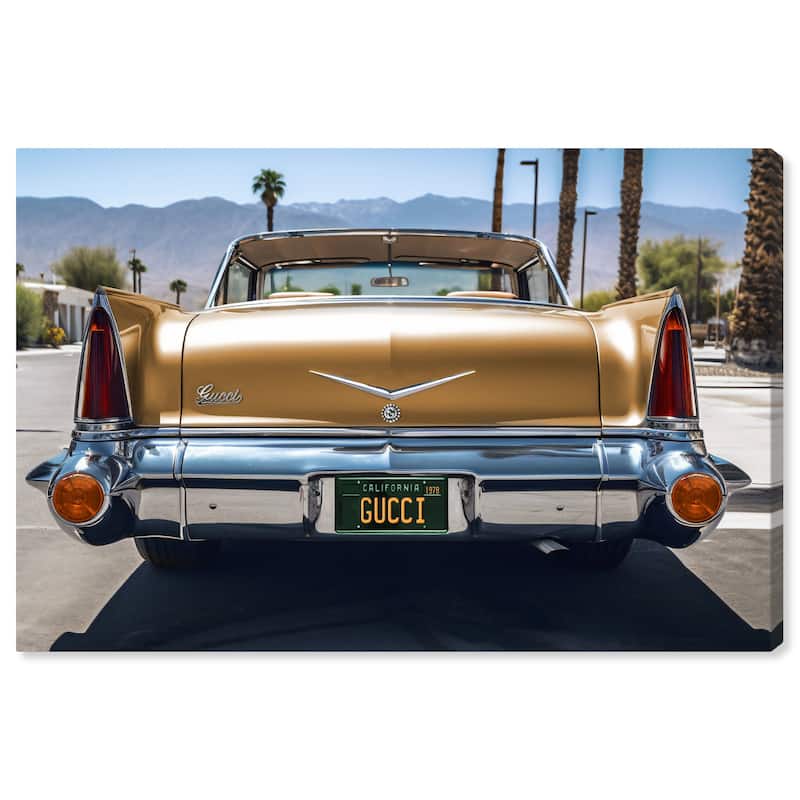 Wynwood Studio Canvas Nature Ride in Style Roma Yellow and Metallic Yellow Modern & Contemporary Wall Art Canvas Print