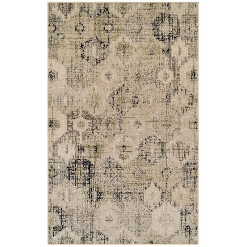 Superior Modern Distressed Diamonds Polypropylene Indoor Area Rug