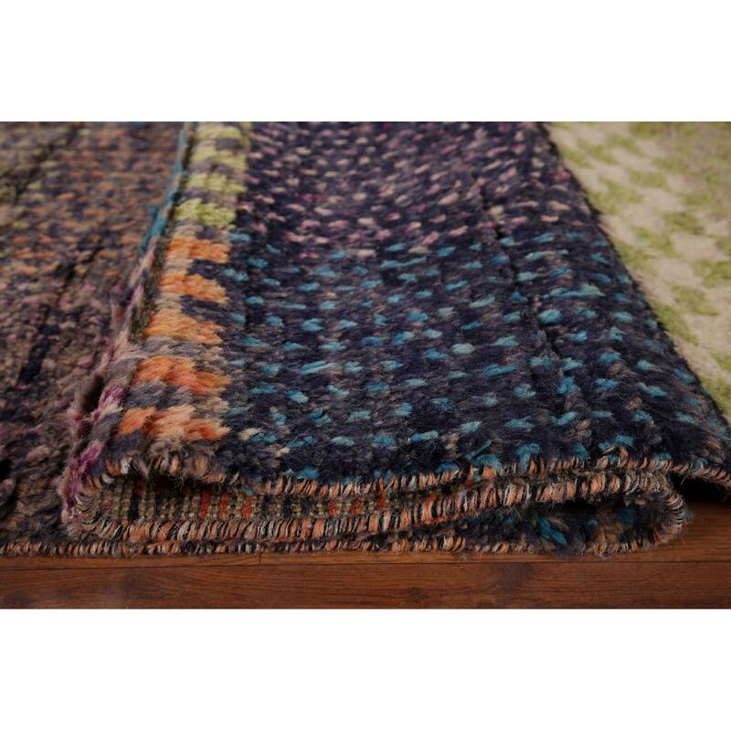 Plush Moroccan Oriental Rug Hand-Knotted Wool Carpet - 7'11" x 10'10"