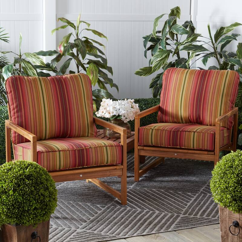 Outdoor 2-Piece Reversible Deep Seat Cushion Set (Cushions Only)
