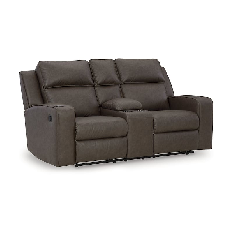 Signature Design by Ashley Lavenhorne Reclining Loveseat with Console - 77"W x 42"D x 43"H