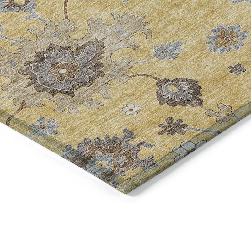 Machine Washable Indoor/ Outdoor Chantille Traditonal Kashan Rug
