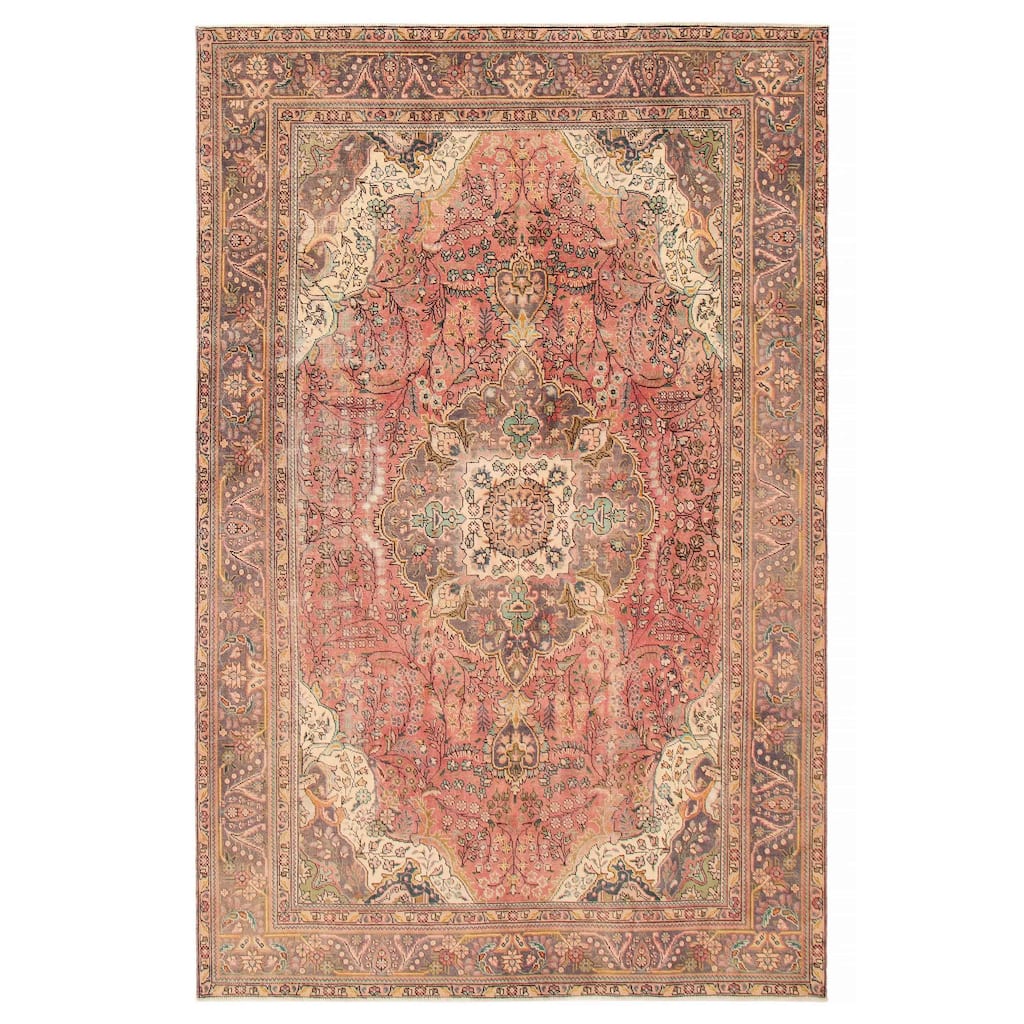 ECARPETGALLERY Hand-knotted Antalya Vintage Red Wool Rug - 7'1 x 10'10
