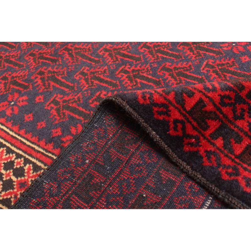 ECARPETGALLERY Hand-knotted Teimani Red Wool Rug - 2'10 x 5'0