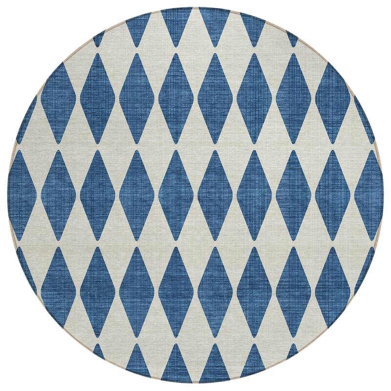 Machine Washable Indoor/ Outdoor Chantille Diamond Argyle Rug