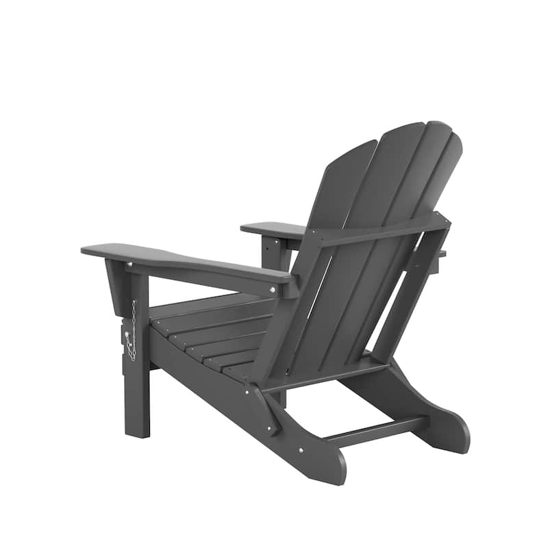 Polytrends Laguna Hdpe All Weather Outdoor Patio Foldable Adirondack Chairs (Set Of 8)