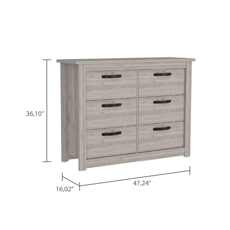 Bellingham 6-Drawer Dresser Light Gray