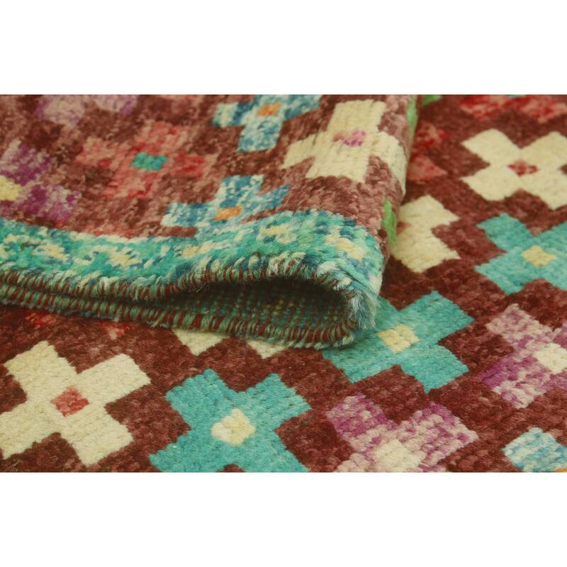 Balochi Jihan Burgundy/Ivory Rug - 3'3" x 4'10"