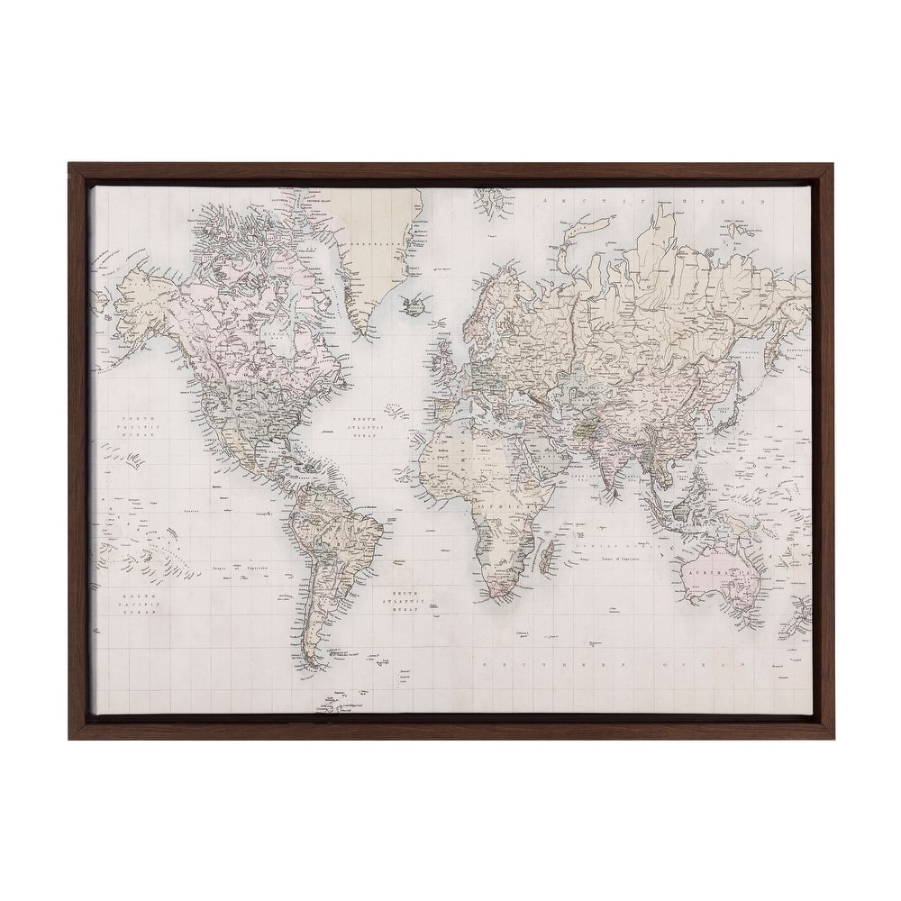 Kate and Laurel Sylvie World Map Canvas by The Creative Bunch Studio