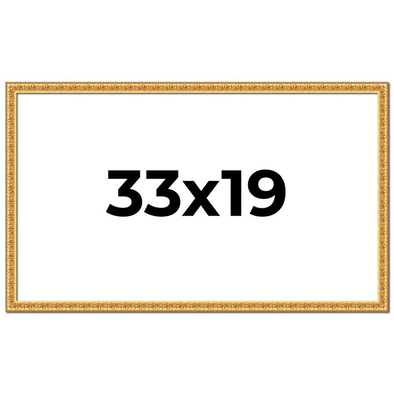 33x19 Frame Gold Real Wood Picture Frame Width 1 inches | Interior