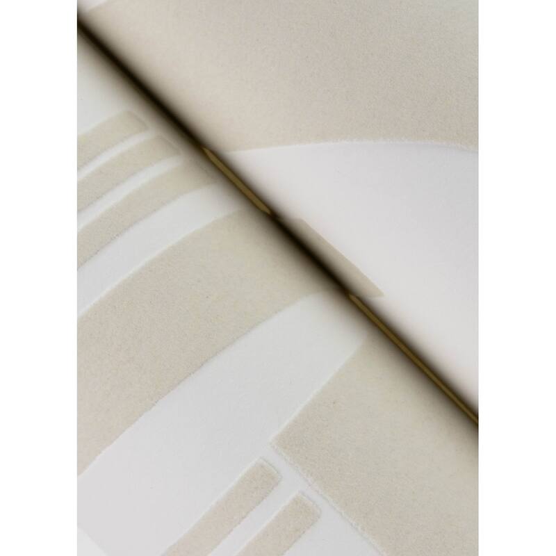 A-Street Prints Carter Cream Geometric Flock Wallpaper