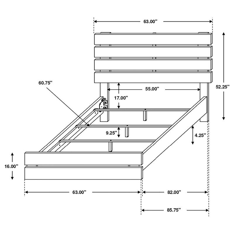 Brantford Farmhouse Wood Panel Bed with Horizontal Plank
