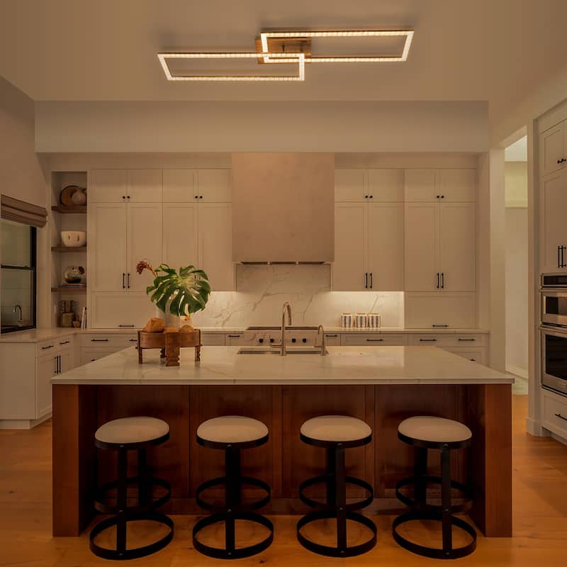 Dual Frame Rectangular Integrated LED Flush Mount Ceiling Light - Dia.40.55-in