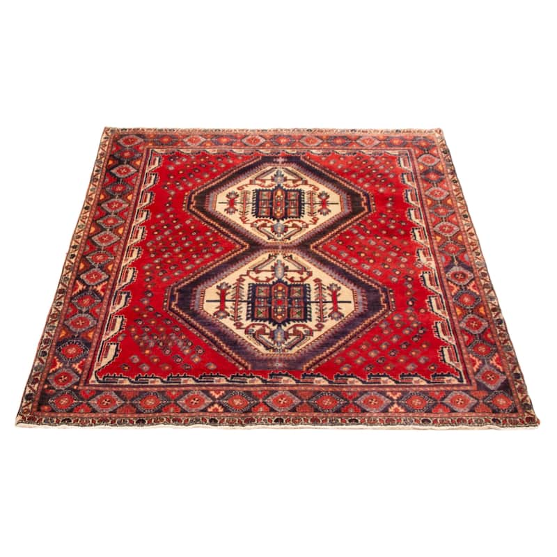 ECARPETGALLERY Hand-knotted Melis Vintage Red Wool Rug - 4'9 x 6'4