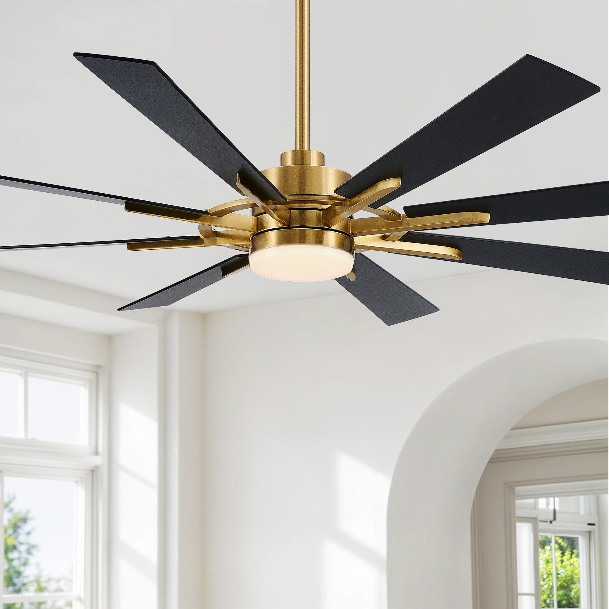 CO-Z 60'' 8-Blade Large Windmill Ceiling Fan with LED Lights and