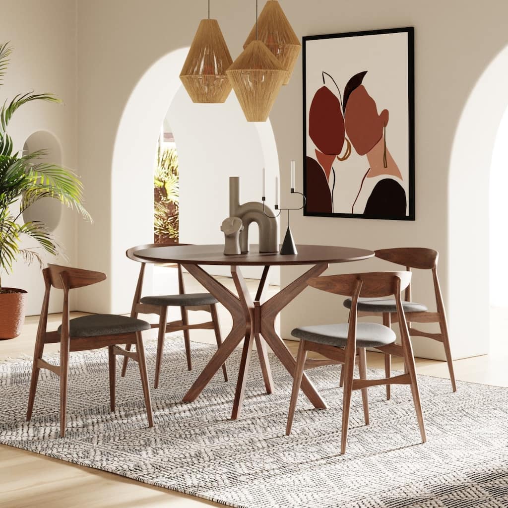 Modrest Prospect Modern 47" Round Walnut Dining Table