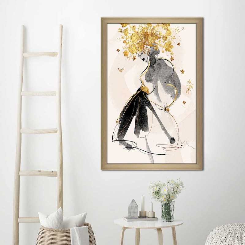"Gold Flower Girl 2" by Jodi Print on Acrylic