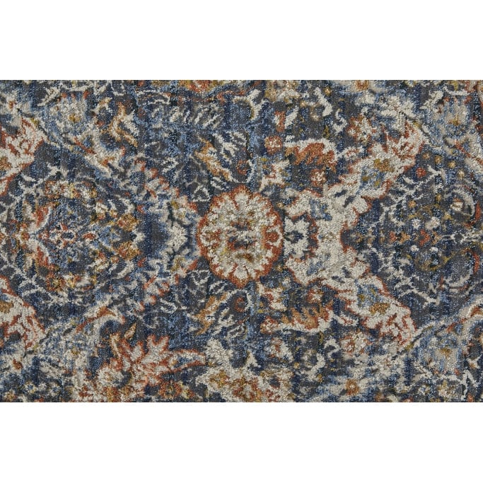 Xevin Power Loomed Floral Traditional Non Skid with Fringe Area Rug By HomeRoots - 5' x 8'