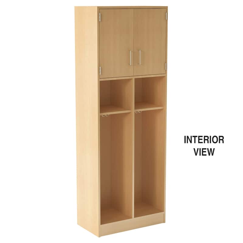 Tall Double Locker Storage Unit - 84" High - Secure Storage - 30" x 18" - Dark Elm Finish