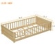 preview thumbnail 25 of 66, Twin Size Floor Bed Frame for Kids Bed with Fence Guardrails Endbed Storage Splint Platform Bed - Available with or without Door