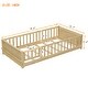 preview thumbnail 20 of 31, Twin Size Pine Wood Floor Platform Bed with Built-in Book Storage Rack, Door