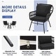 preview thumbnail 28 of 52, EROMMY 3-Piece Patio Conversation Set with Glass Table & 2 Armchairs, Seat Cushions