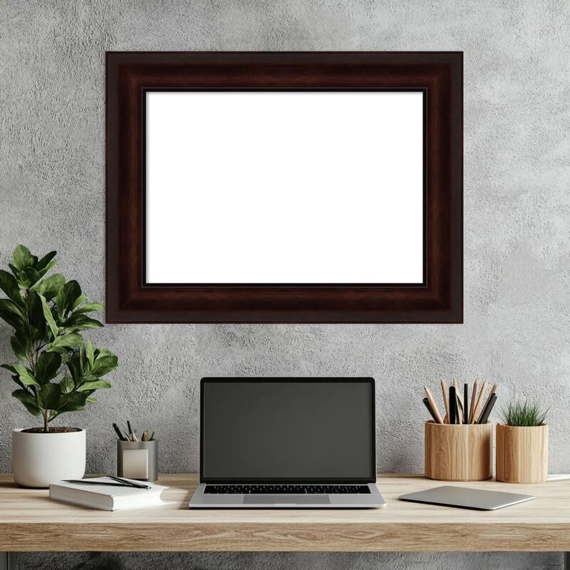 Amanti Art Coffee Bean Brown Framed Dry Erase Magnetic Board