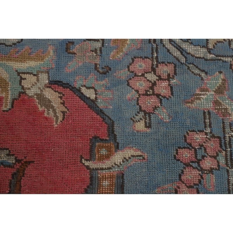 Distressed Tabriz Persian Vintage Rug Handmade Wool Carpet - 8'2" x 11'3"