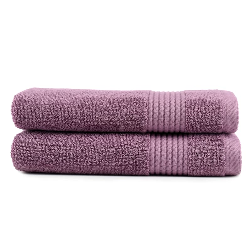 East'N Blue Lara Turkish Cotton Hand Towel (Pack of 2) - Damson