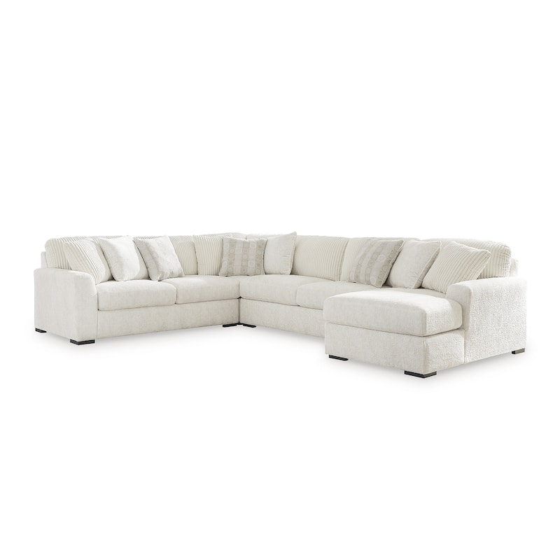 Signature Design by Ashley Chessington Ivory 4-Piece Sectional with Chaise - 152"W x 106"D x 40"H