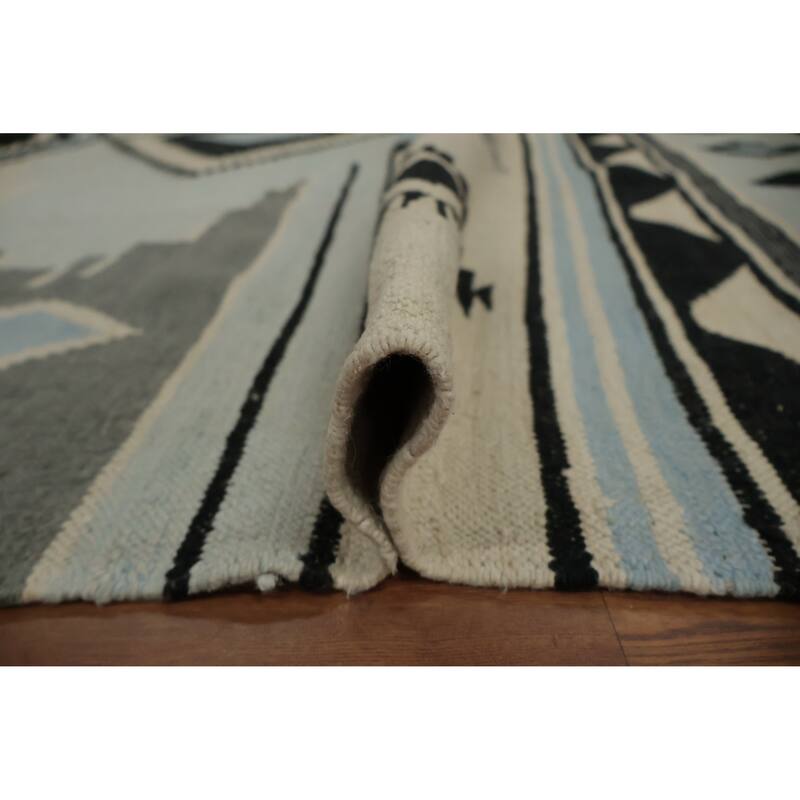 Hand Woven Oriental 100% Wool Carpet Southwestern Tribal Multi-Colored Kilim Area Rug - 10' 3'' X 8' 1''