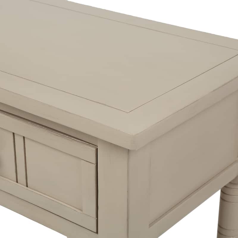 Daisy Series Console Table Traditional Design with Two Drawers and Bottom Shelf Acacia Mangium