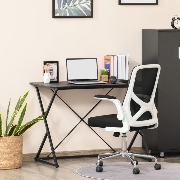 Homcom home office computer writing desk with z and x bar frame support for living room or home 
