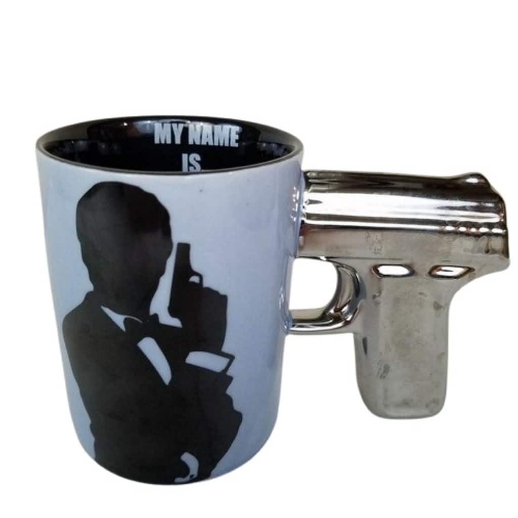 Secret Agent Coffee Mug, "MY NAME IS." Printed Inside, 11oz