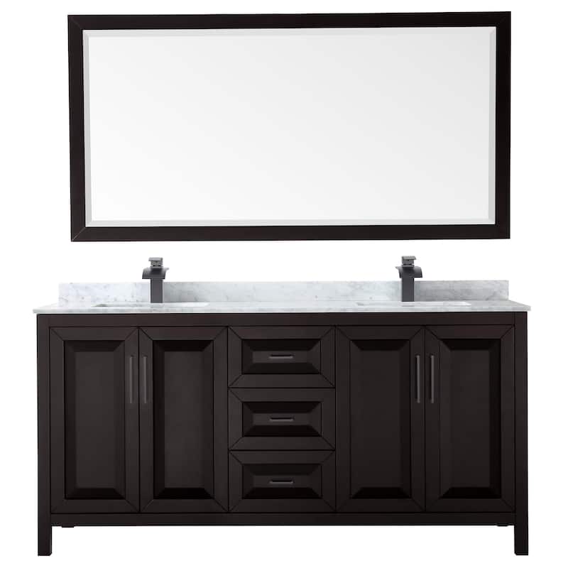 Wyndham Collection Daria 72" Free Standing Double Vanity Set with MDF