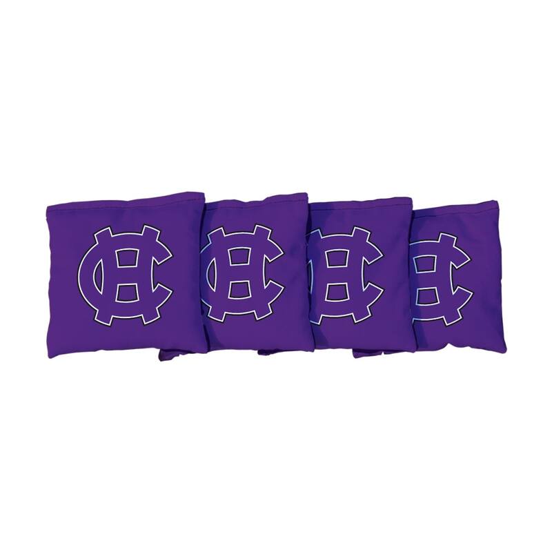 Holy Cross Crusaders Purple Cornhole Bags - All-Weather Resin Filled