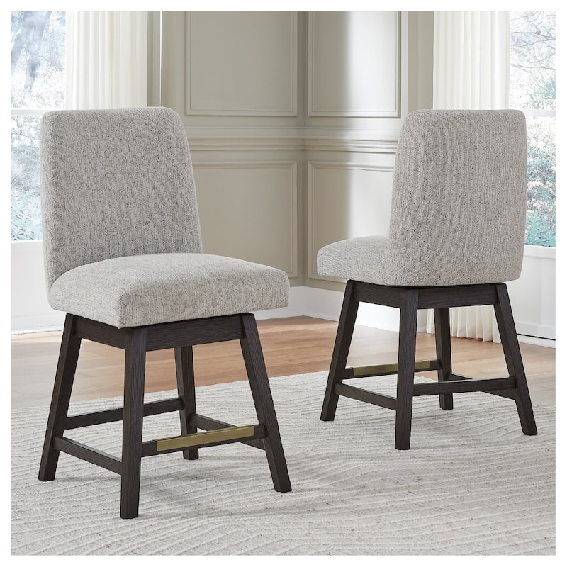 Signature Design by Ashley Burkhaus Beige/Dark Brown Counter Height Barstool （Set of 2) - 20" W x 24.5" D x 40.5" H - Set of 2 - Beige/Dark Brown - Counter Height
