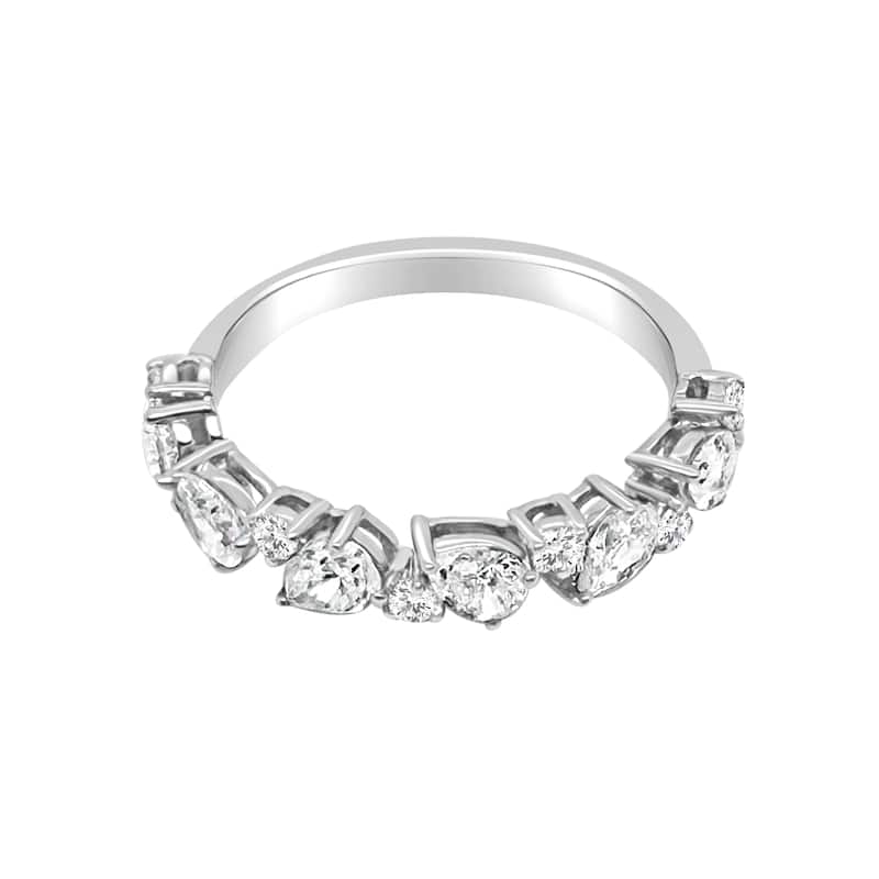 Auriya 14k Gold Lab Grown Pear and Round Diamond Scatter Band 0.96 ct. tw. (F-G, VS)