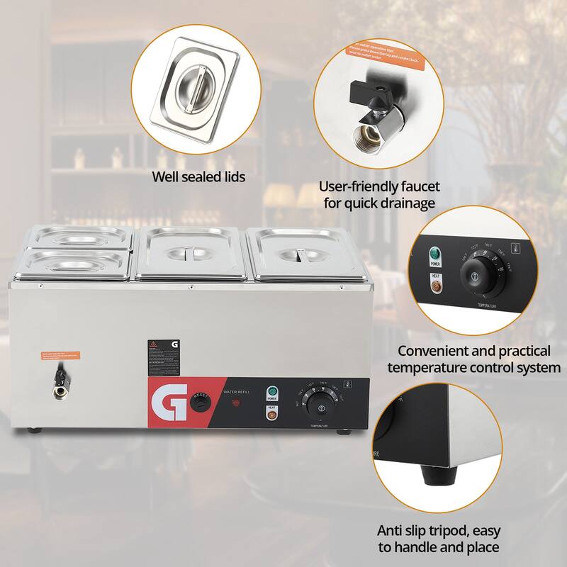 4/5-Pan Electric Commercial Food Warmer for Buffet