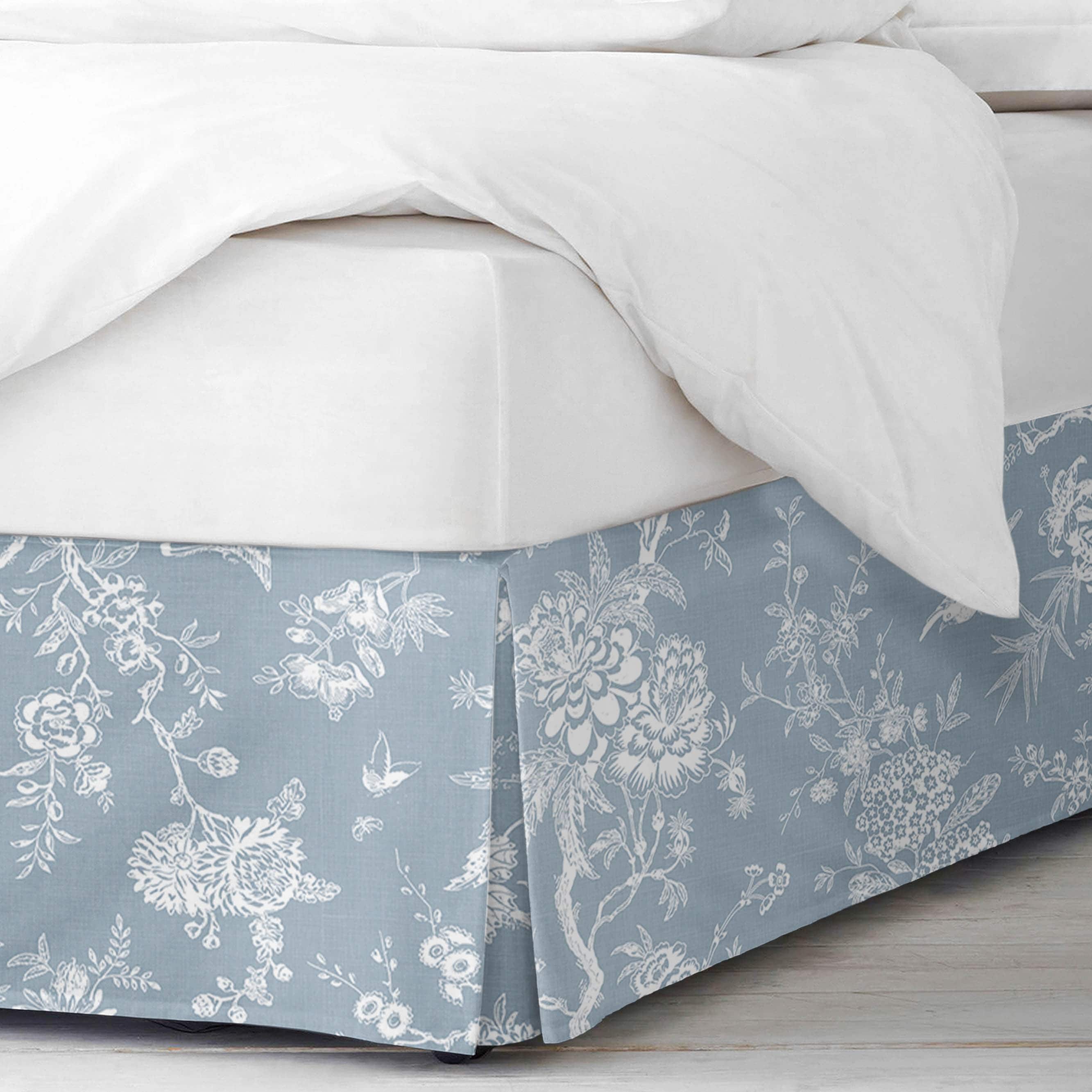 Elwood Cornflower Blue Cotton Bedskirt