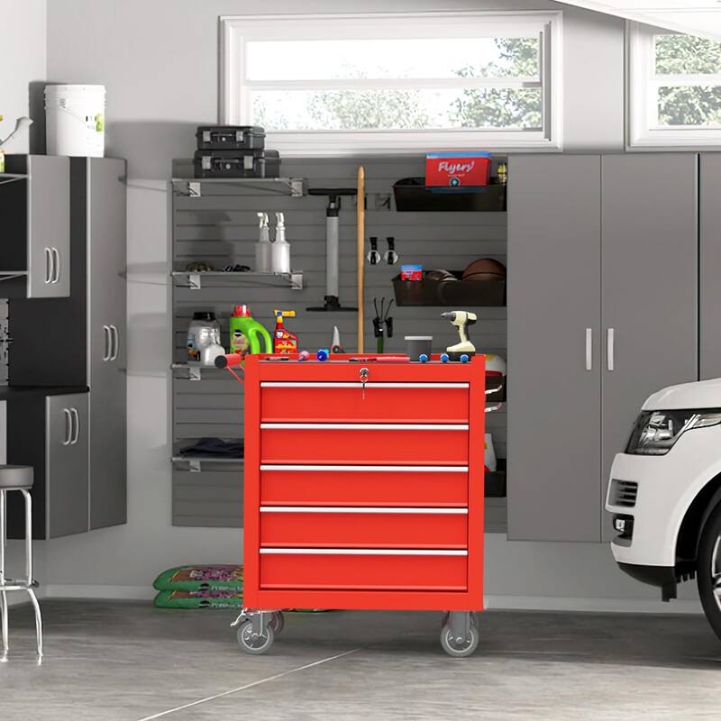 5-Drawer Rolling Tool Chest Storage Cabinet with Wheels
