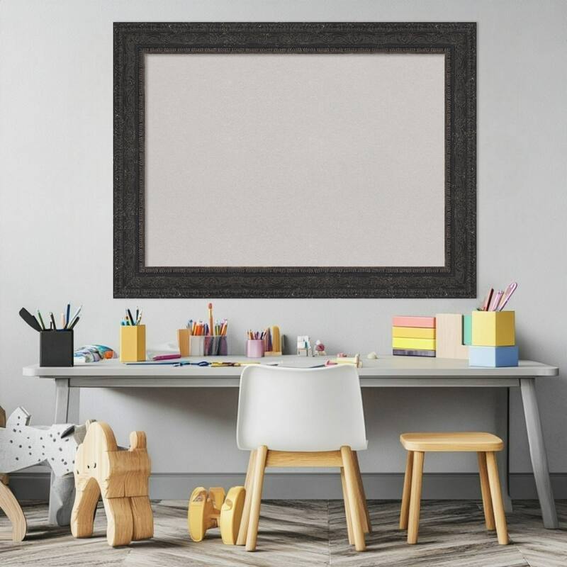 Attic Aged Black Wood Framed Cork Board - Bulletin Board, Organization Board, Pin Board