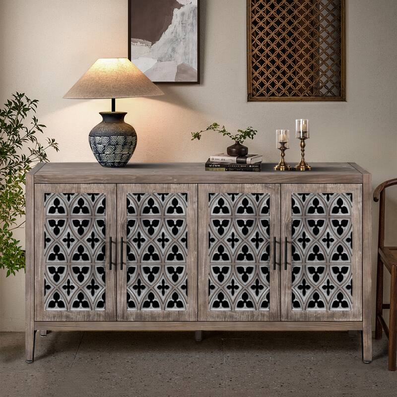 Hollow Carved Buffet Storage Cabinet Sideboard Cupboard Console Table