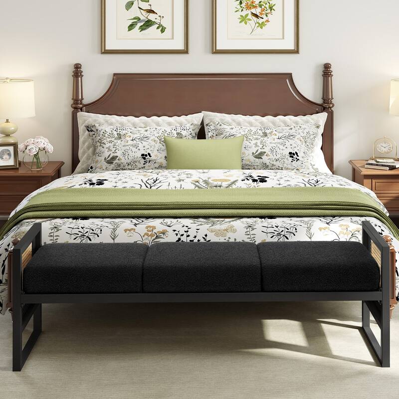 Fabric Upholstered Storage Bench for End of Bed, Entryway, Living Room - 56.69"L x 16.93"W x 22.4"H