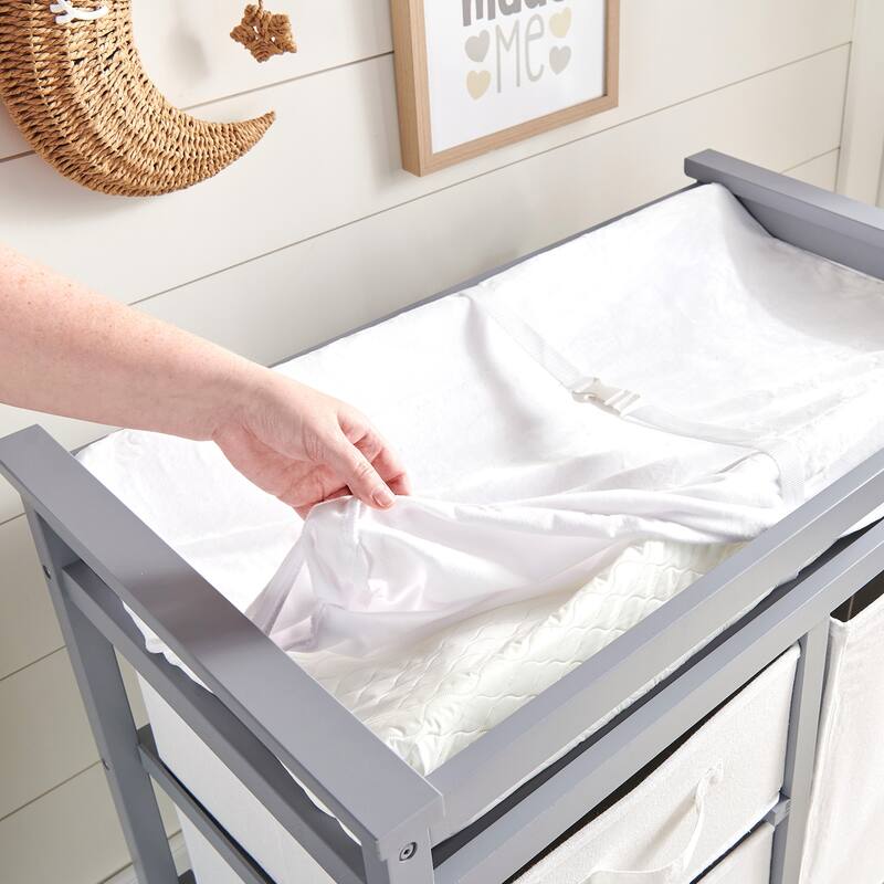 Badger Basket Contoured Changing Pad with Removable Cover - 32" x 16" x 4.5"