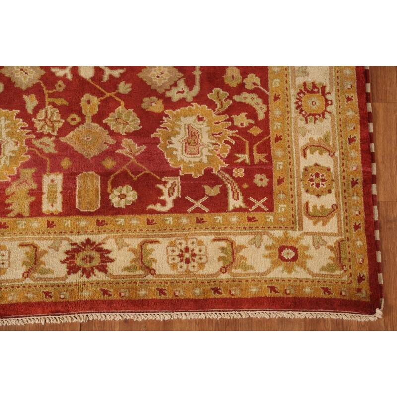 All-Over Agra Indian Area Rug Handmade Wool Carpet - 6'0"x 9'2"