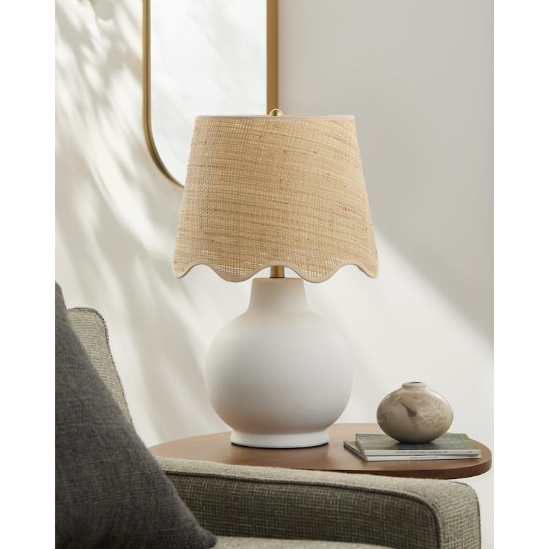 Livabliss Stella Diminuta Traditional Accent Table Lamp - Light Grey/Beige