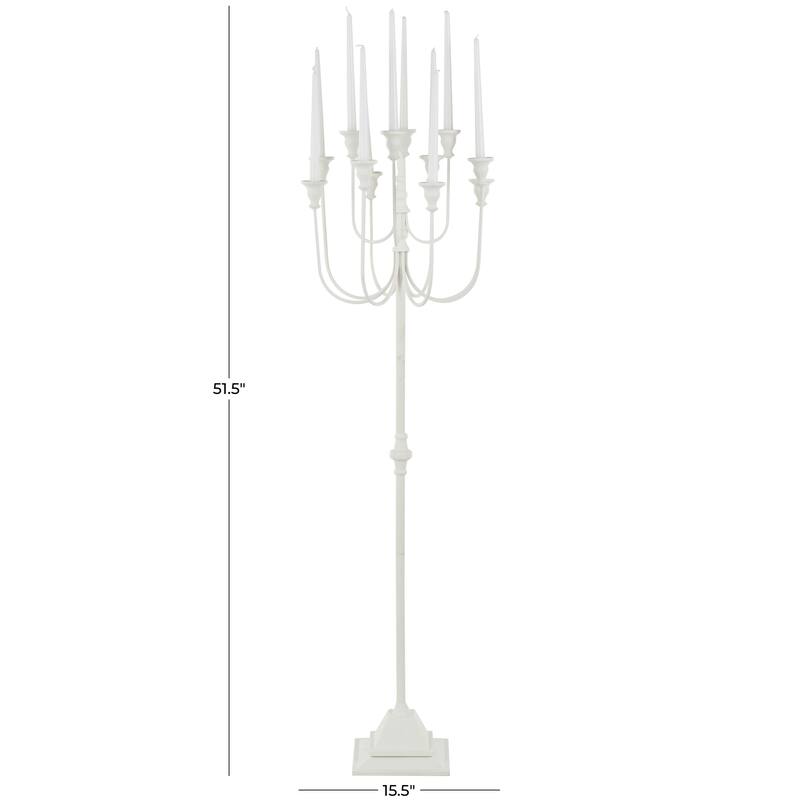 White Metal Taper 12 Slot Decorative Candelabra - 16"W x 16"L x 52"H