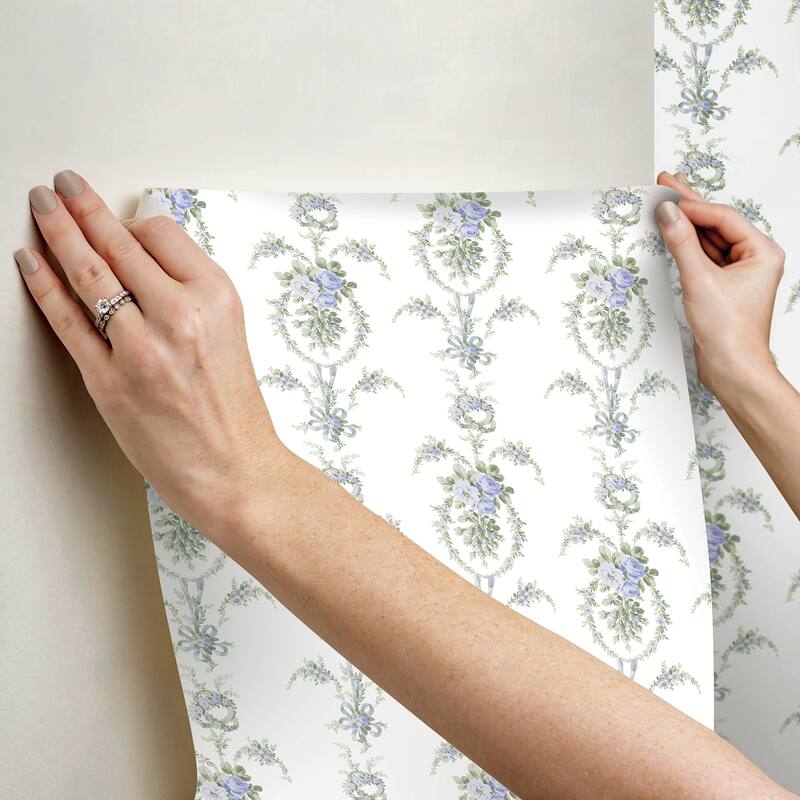 LoveShackFancy Rose Cheeks Blye Elysees Floral Cluster Wallpaper