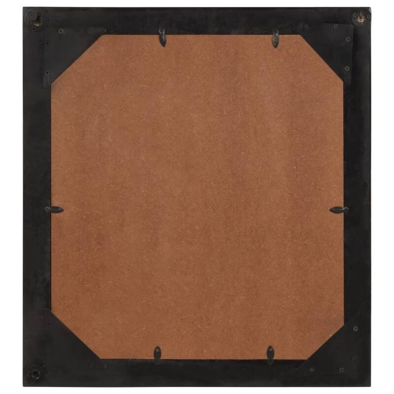 vidaXL Bathroom Mirror Black Glass, Solid Mango Wood Medium Mirror - 0.4 x 21.7 x 23.6 in